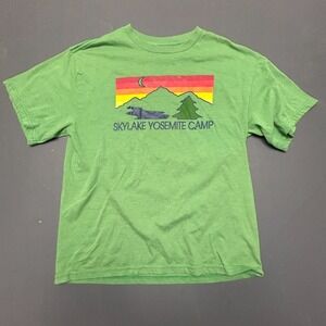 Skylake Yosemite Camp T Shirt Boys Medium Green Graphic Short Sleeve Cotton